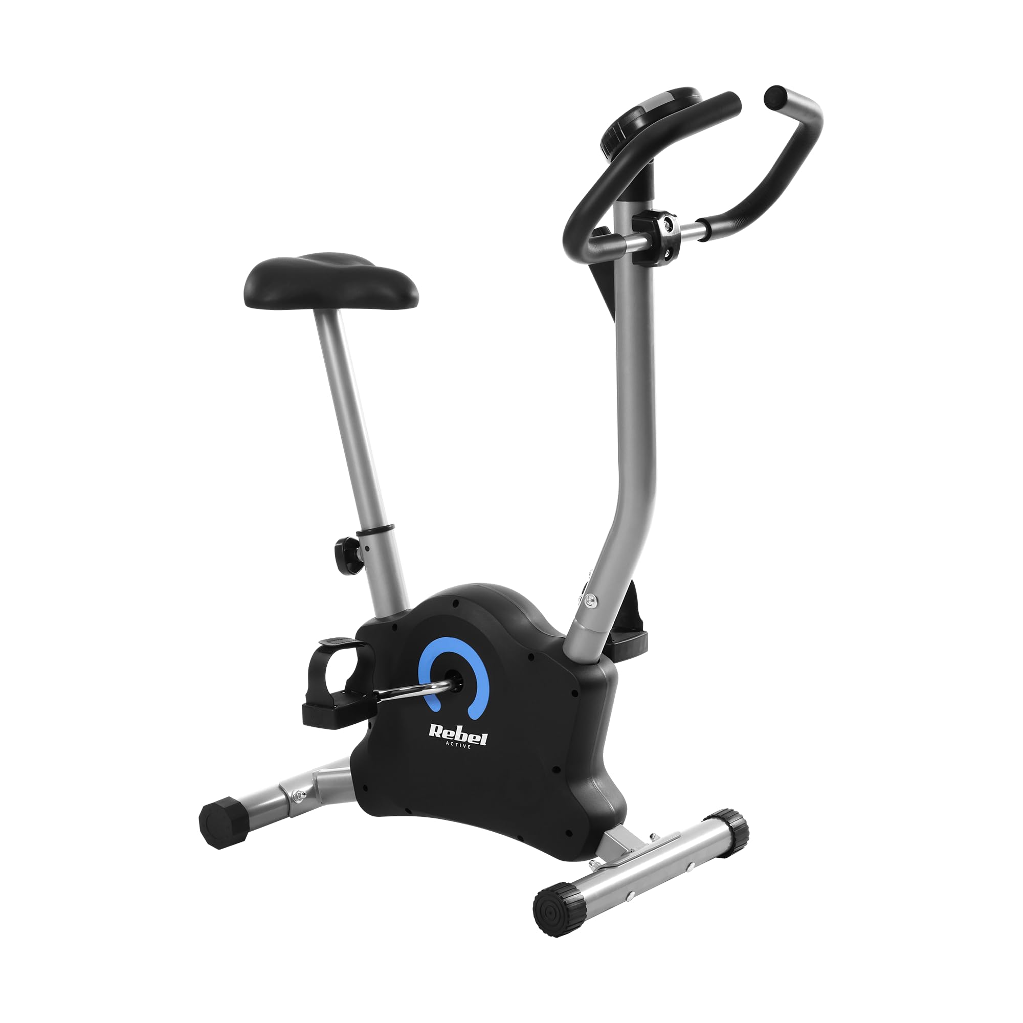 Rebel Electro Rower Treningowy Stacjonarny Mechaniczny Pasowy Wyświetlacz LCD RBA-1013