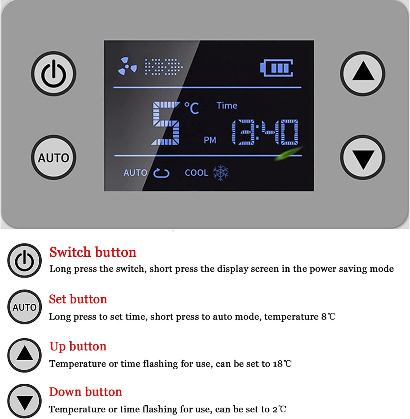 Insulin Cool Box, Portable Electric Cool Box for Car Thermostat 2-8 Degrees with Insulin, for Interferon, Growth Hormone, Vaccine, Eye Drops, Summer Travel, Work, B-Singlebattery