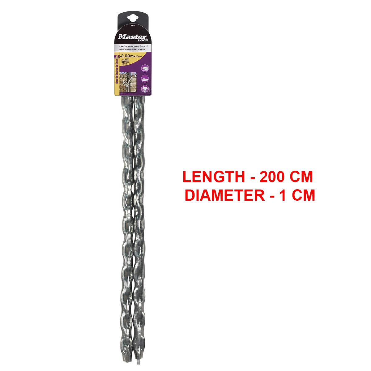 Master Lock 8021EURD Cadena de acero endurecido, Plateado, 2 m
