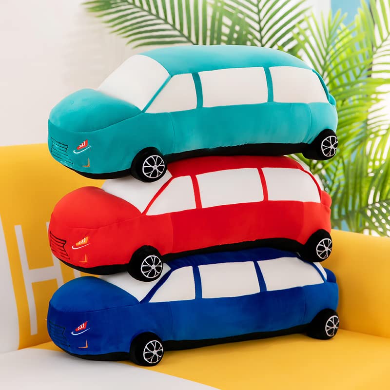 Image of Car Plush Toy Soft Stuffed Car Plush Pillow Toy CuteTractor Cartoon Throw Pillow Plushie Gifts for Kids Birthday Christmas Party (Long Sedan)