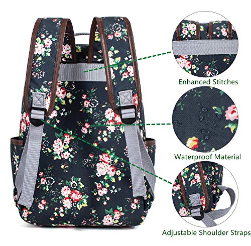 Image of Leaper Floral Waterproof Backpack Travel Bag bags Satchel Daypack