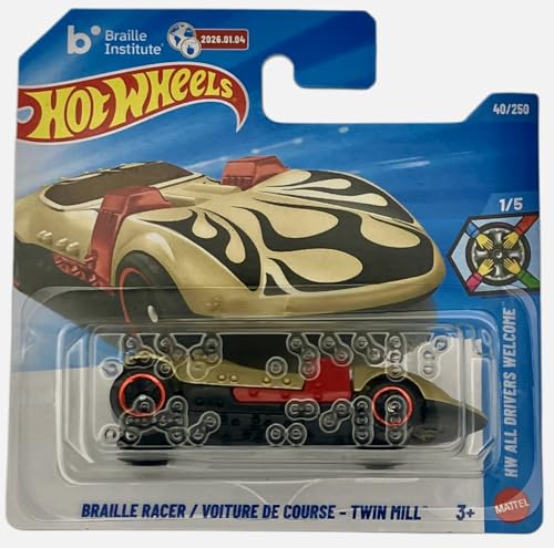 Hot Wheels Braille Racer Twin Mill 1:64 Gold miniatura 1