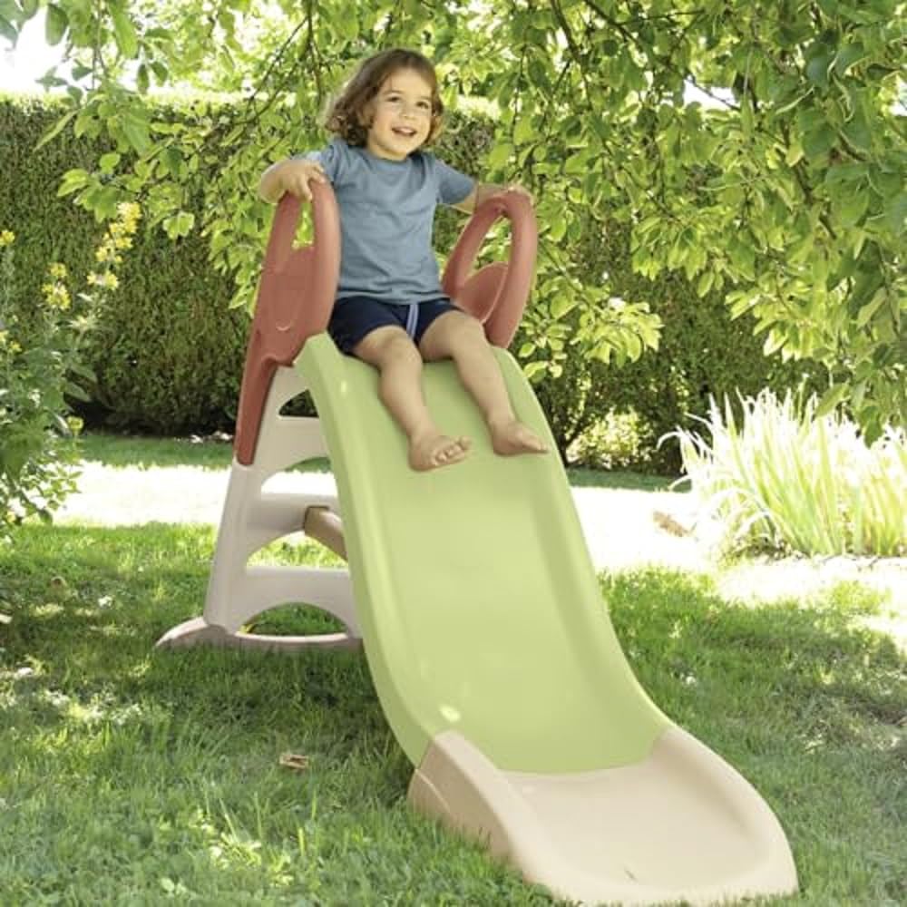 Smoby Life Tobogán Infantil KS – Superficie de Deslizamiento 150 cm – Conexión para Cascada de Agua – Escalera Antideslizante – Plástico Resistente UV – A Partir de 2 Años – Verde (7600820510)