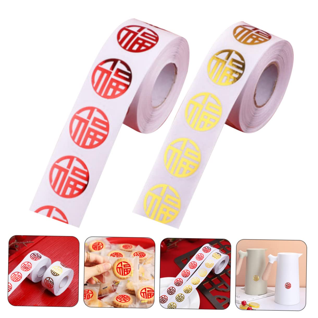 5 Set Di Adesivi Decorativi Per Capodanno Lanterne Adesive Nastri Adesivi Per Decorazioni Festive Per Capodanno 2 * 5