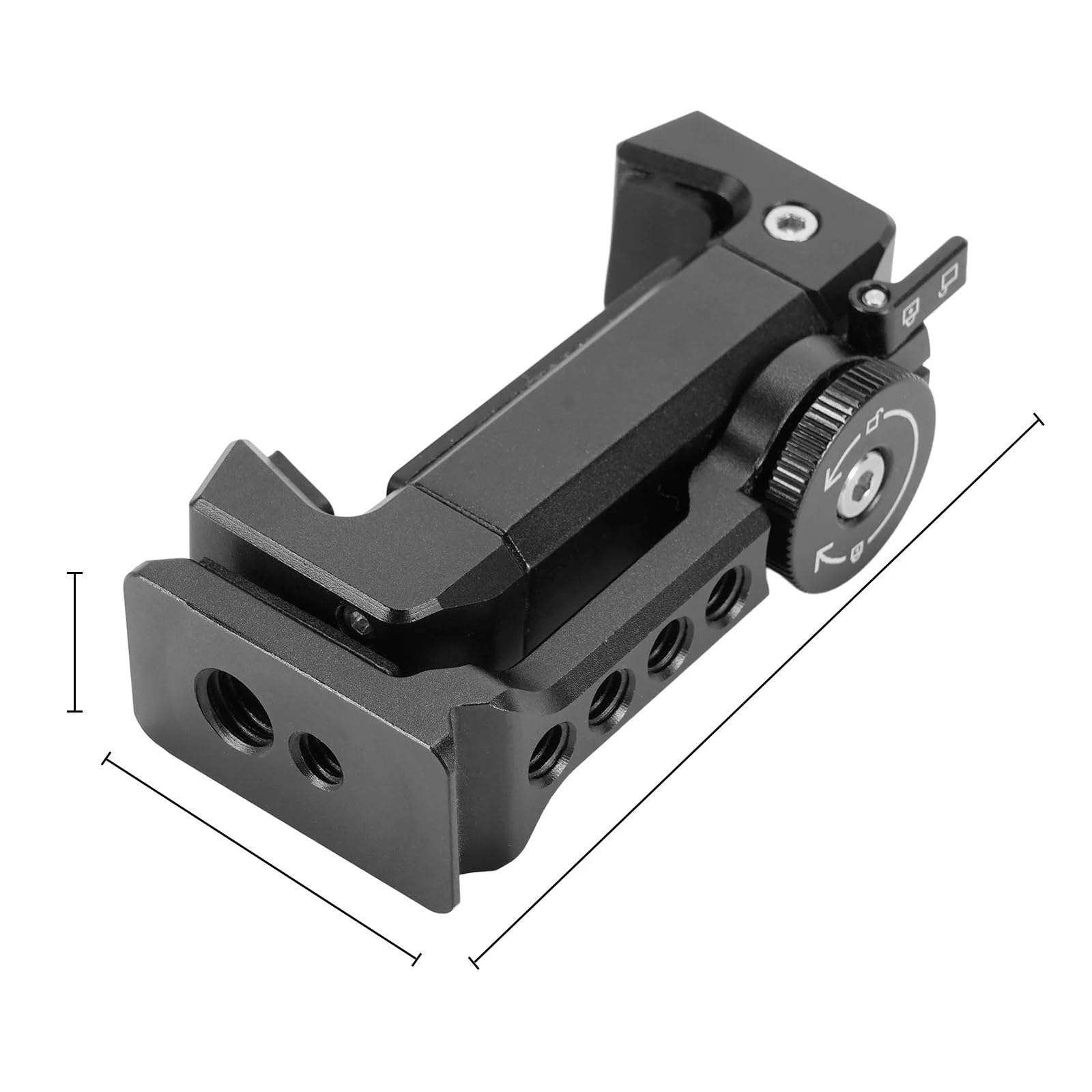Accesorios Coche Porta Smartphone Supporto per Clip per Telefono in Metallo con Supporto per Scarpa Fredda per Rotazione del treppiede Staffa per Telefono per Action Cam per Smartphone(D)