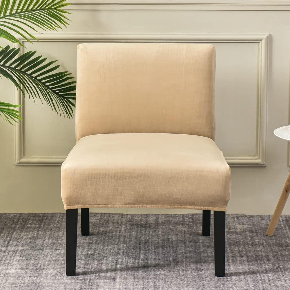 Housse De Chaise Sans Accoudoirs - Tissu Jacquard Extensible - Protection Et Déco - Lavable En Machine