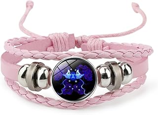 Pink Pink Twelve zodiac spirit bracelet adjustable Twelve zodiac leather bracelet jewelry accessories for zodiac enthusiasts