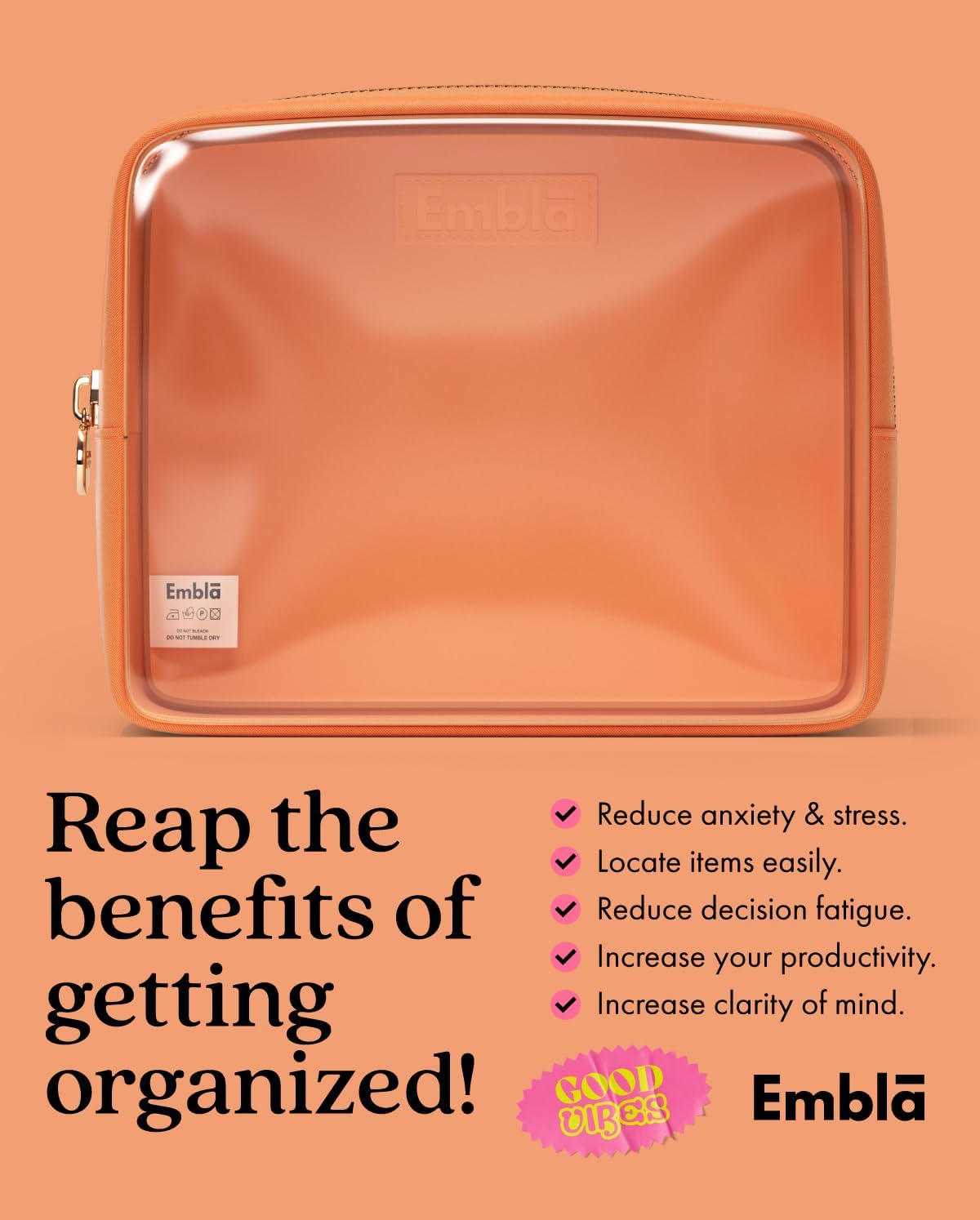Makeup Bag for Women, Travel Cosmetic Organizer, Waterproof Toiletry Pouch | Large Skincare Bag with Zipper, Waterproof Beauty Pouch for Purse, Travel Essentials, Nylon & PVC Clear Make Up Case thumbnail