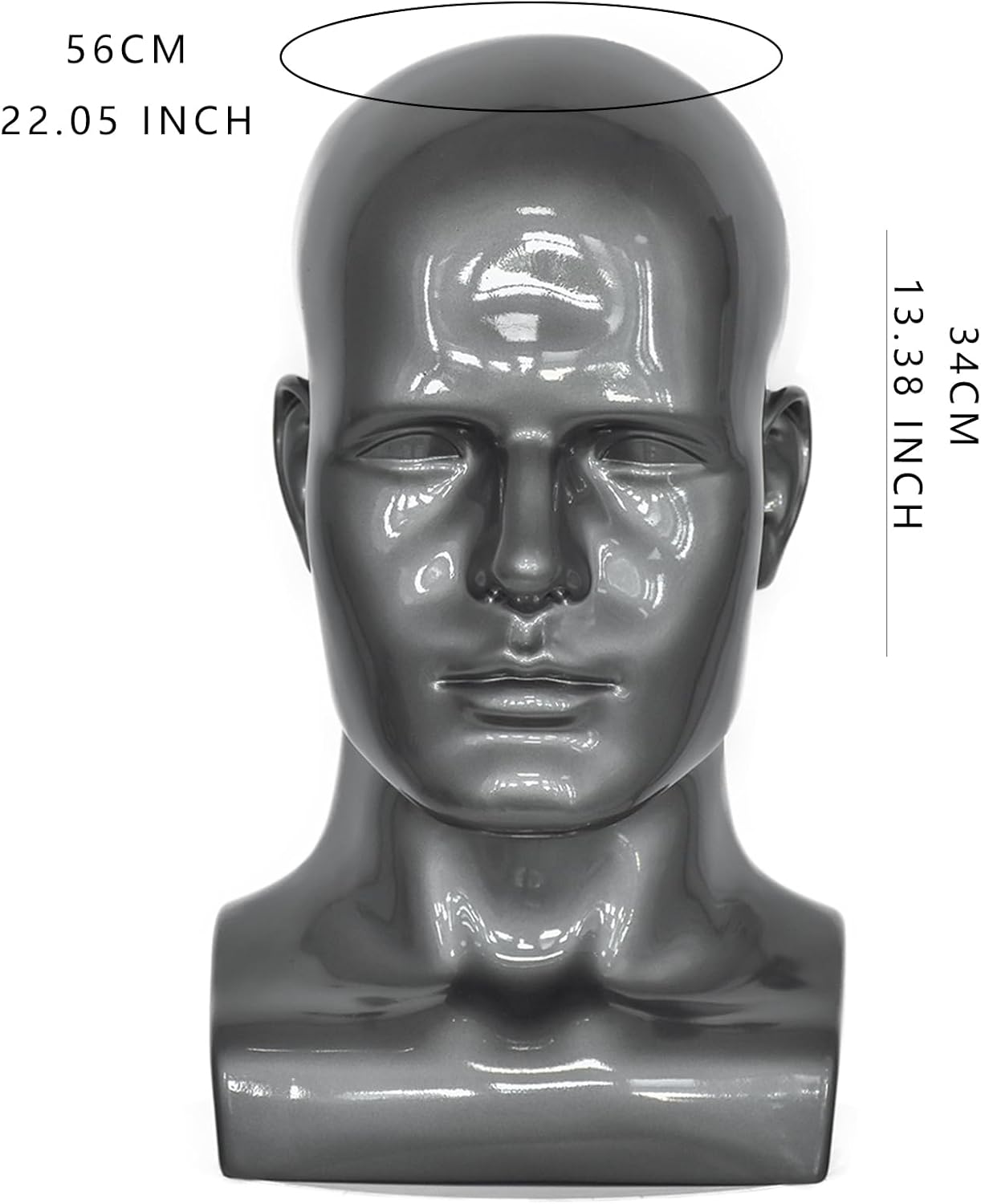 PVC Male Mannequin Head Professional Manikin Training Head for Display Headphone Game Console Hats Wigs Jewellery Glasses Facemask Caps Model Head (L90hh)