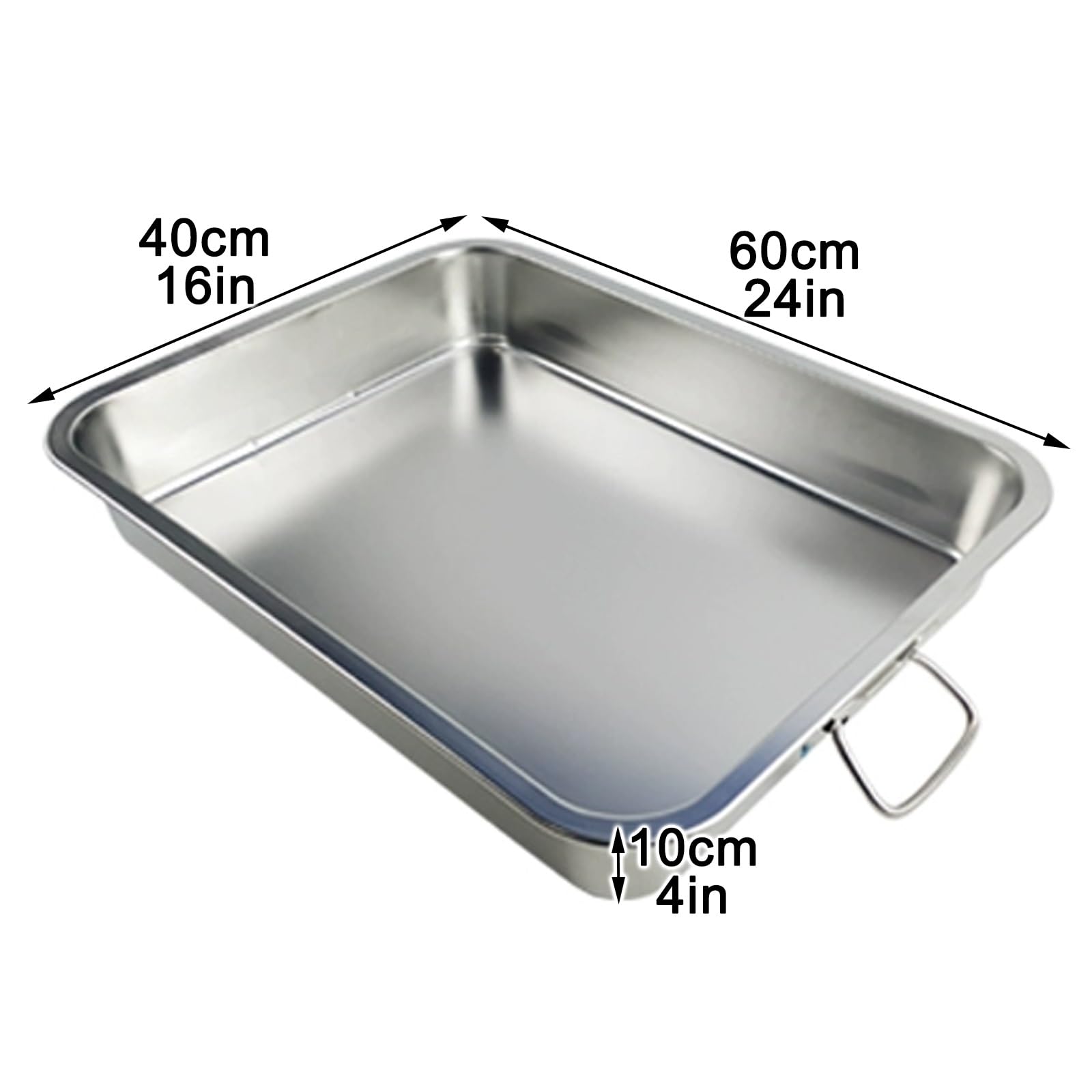 Bandeja de goteo de acero inoxidable resistente con asa, bandeja universal de recogida de grasa para cocinar, barbacoa y uso automotriz, duradera y fácil de limpiar