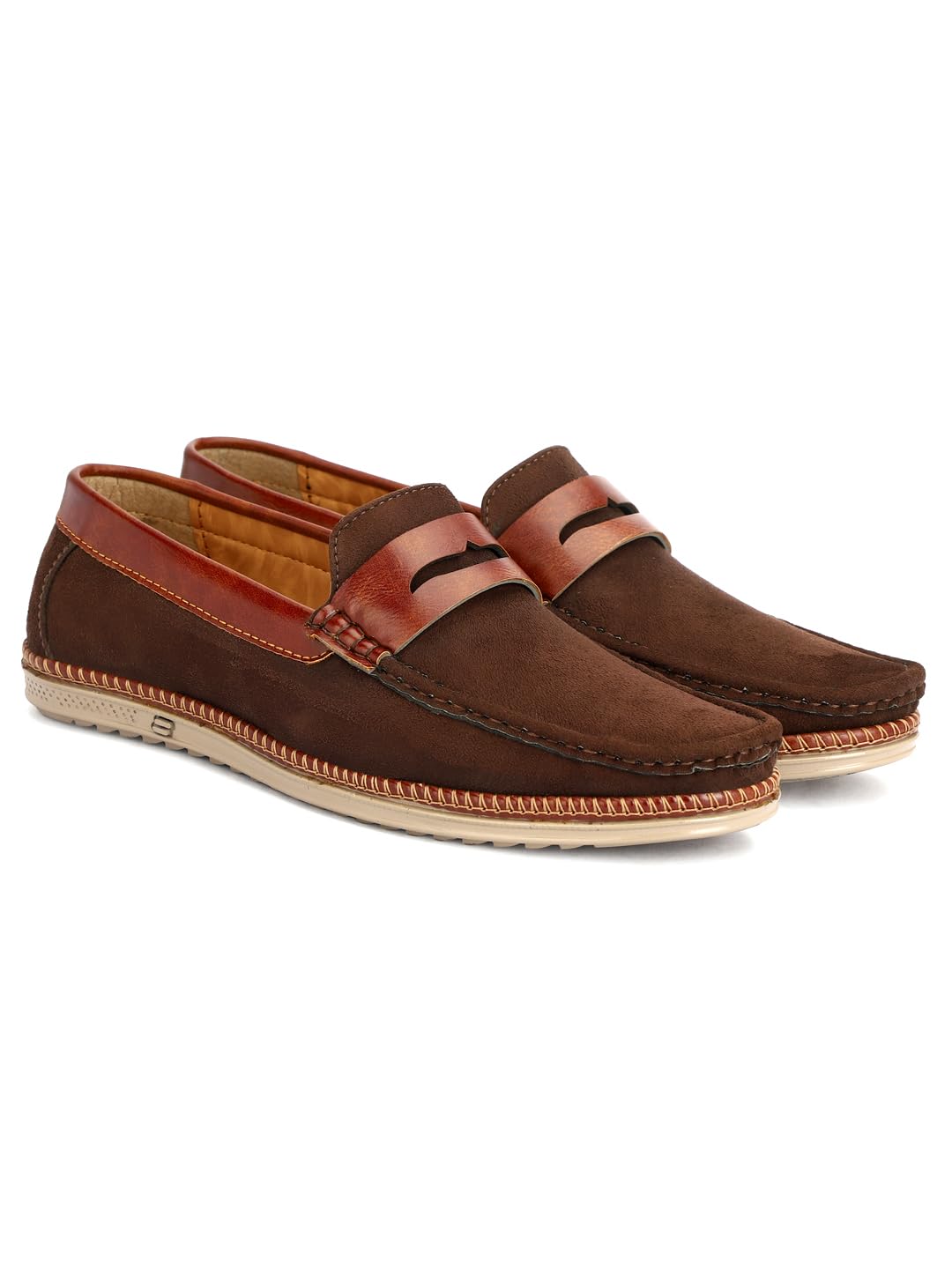 Men Suede Square Toe Comfort Insole Loafers Green-image-46