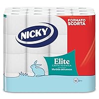 Nicky Elite - 48 Rotoli di Carta Igienica, 150 Soffici Fogli a 3 Veli