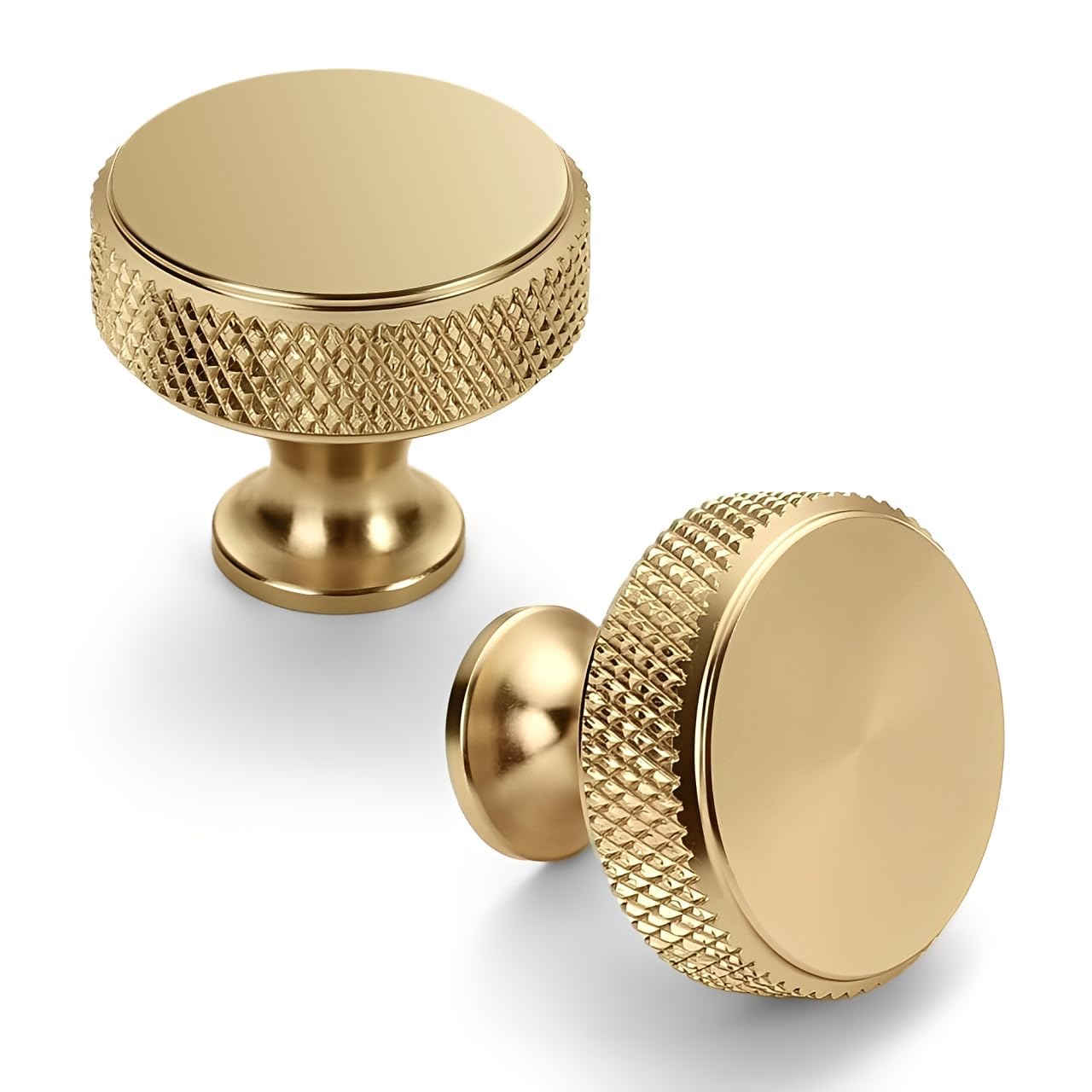 Gold Knurled Cabinet Knobs - 10 Pack -11
