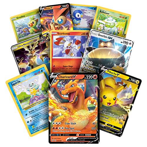 Golden Groundhog Tcg Bundle - Including 10 Oversize/Jumbo Cards (Variety Of Random Basic, Promo, And Ultra Rare Cards Such As V, Gx, And More) #TOP4