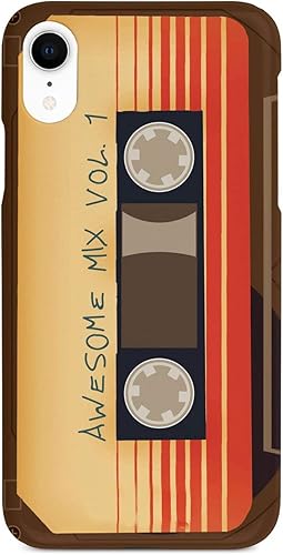 Inspired Cases - Compatible con iPhone XR - Funda protectora con textura 3D para Apple iPhone XR - Awesome Mix Vol. 1 Old School Vintage Tape