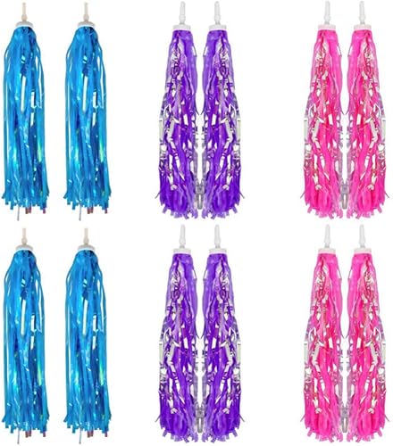 NUOBESTY Coloridas serpentinas de bicicleta para manillar, borlas, accesorios colgantes, empuñaduras, borlas para decoración de bricolaje, bicicleta