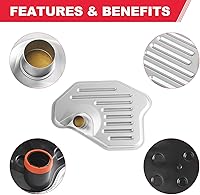 Vista 4 de Filtro de transmisión automática con junta para transmisión 4R70W 4R75W 4R75E - Ford Expedition F150 Mustang Explorer Reemplaza# FT105 FT-105 58955