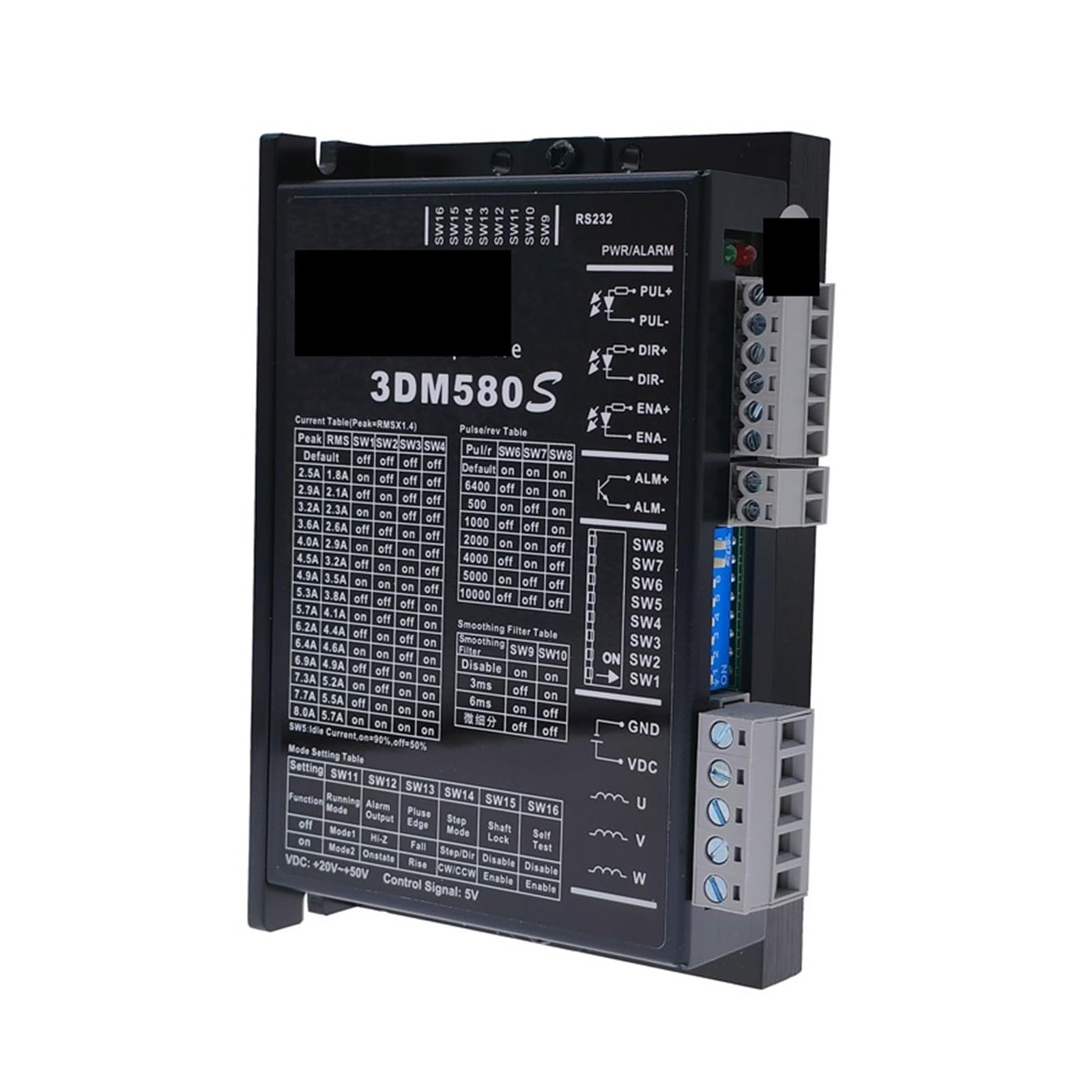 RCGKNNMUZ Stepper Motor Driver 3DM580 Stepper Motor Driver 3phase Match Stepper Motor Nema57 86 18-50VDC Driver