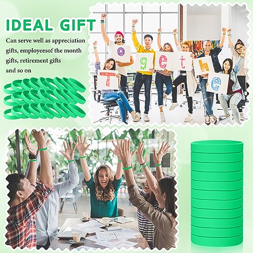 Image of Liliful 100 Pcs Silicone Rubber Wristbands Rubber Wristband Bracelet Bands for Silicone Wristbands for Women Men(Green)