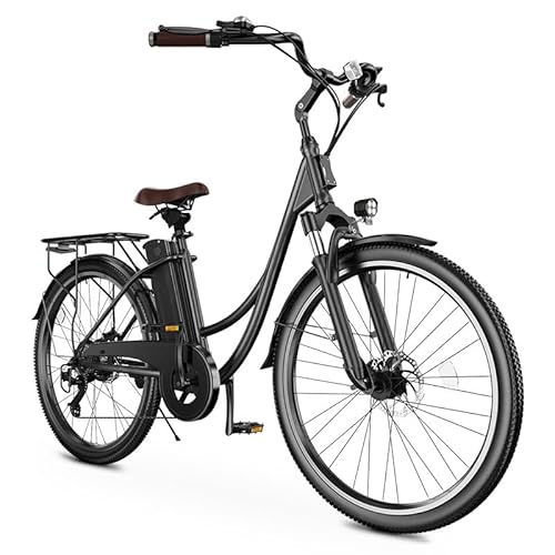 Elektrofahrrad mit Abnehmbarer 36V 13Ah Akku Bis zu 90KM,26 Zoll E Bike mit 7 Gang Getriebe für Herren Damen Pendler Reisen Übung,60N.m 250W Motor City Pedelec mit Aussetzungen und LCD-Display