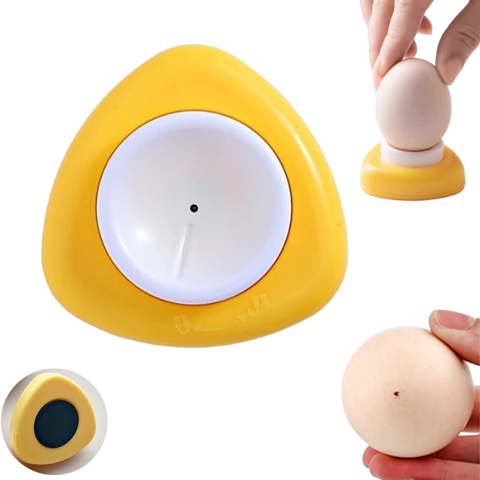 Egg Poker, Egg Piercer for Raw Eggs, Egg Piercer for Hard Boiled Eggs with Stainless Steel Punch Needle, Easy Egg Peeler Before Boiling (Yellow)