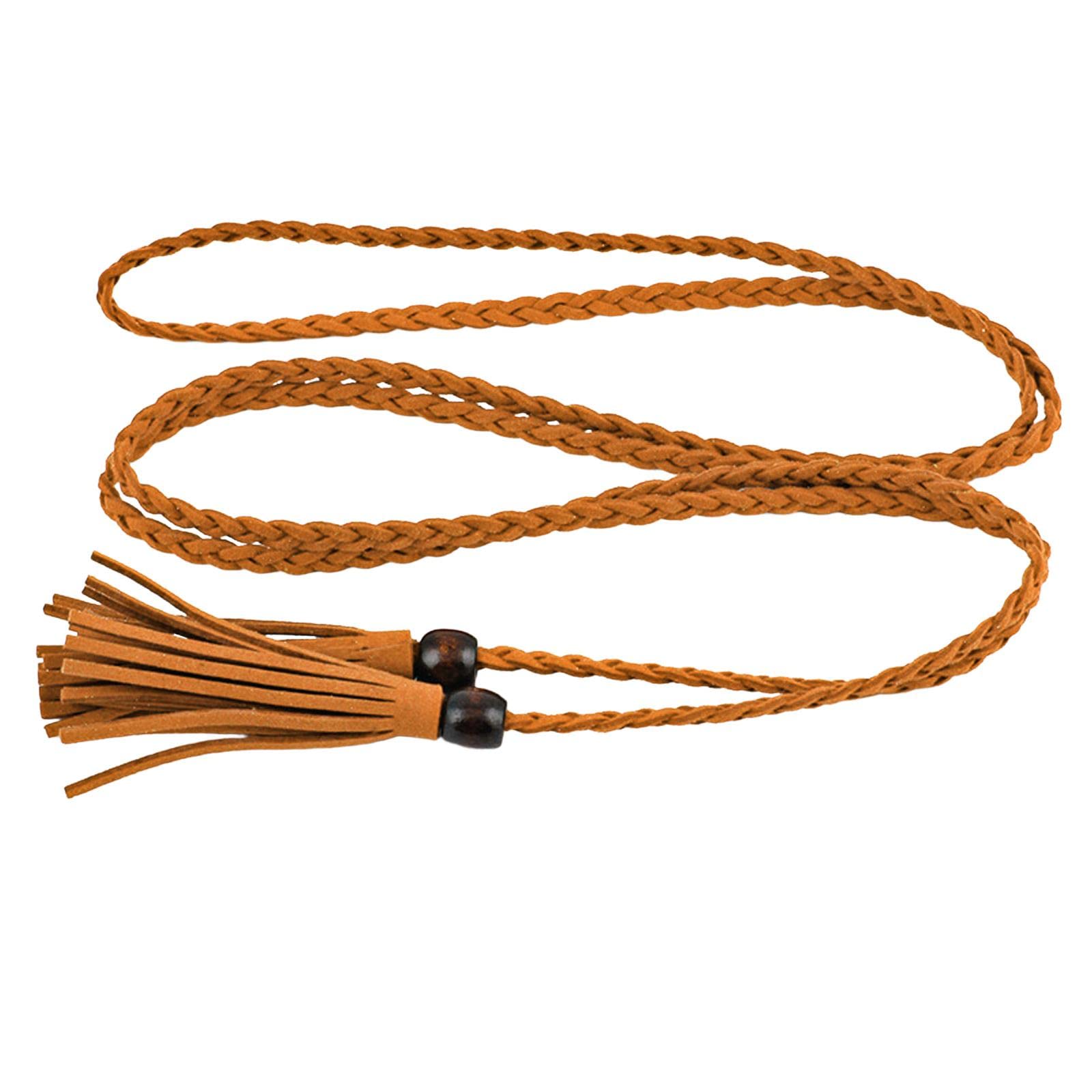 URJIX™ 2X Womens Waist Belt Waistband Jeans Waist Rope Camel Color and Beige-image-2