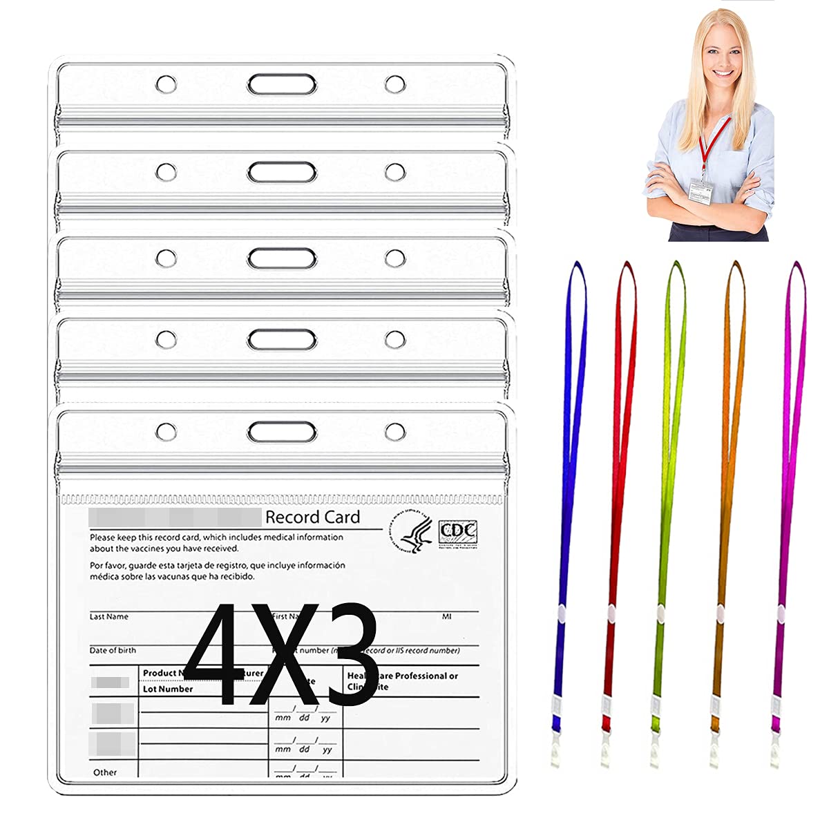 Buy 5 Pack 4x3 Covid Vaccine Card Protector CDC Covid Vaccine Card 