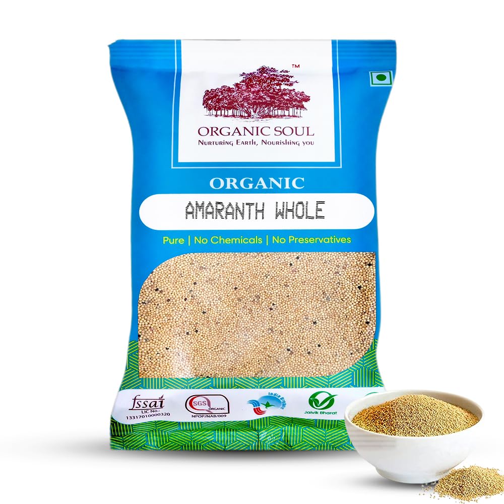 Organic Soul Organic Amaranth Grain (Seeds/Whole) 450 Gram | Ramdana | Rajgira Sabut I Rich In Fiber And Protein | No Cholesterol And Gluten Free (B09P6TL88J) Amazon Price History, Amazon Price Tracker