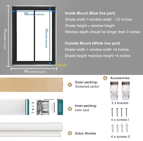 Miniatura 6 de Changshade Persianas Zebra con cordón para ventanas, filtro de luz de puerta corrediza de vidrio, persianas enrollables de doble capa para día y