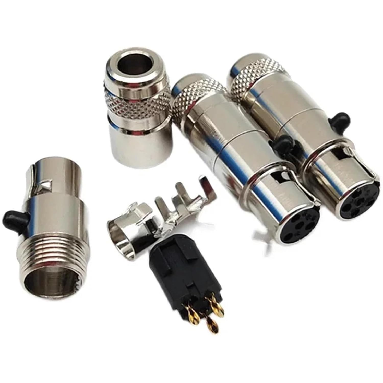 5pcs Mini XLR 3/4/5/6 Pins Female Male Small XLR Audio Microphone Connector MIC for Cable Soldering Straight(Male Plug,20PCS_4P)