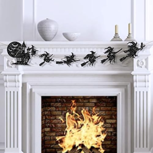 Miniatura 3 de Decoraciones de Halloween, guirnalda de bruja sin bricolaje para suministros de fiesta de Halloween, decoración colgante de manto de Halloween para