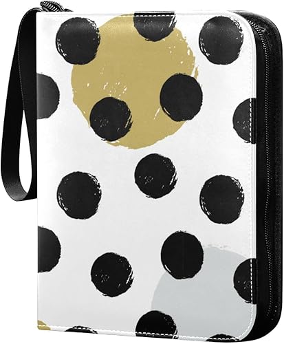 Carpeta de tarjetas coleccionables de lunares con 4 bolsillos con 50 fundas extraíbles, carpeta de álbumes de tarjetas de 3 anillas con capacidad