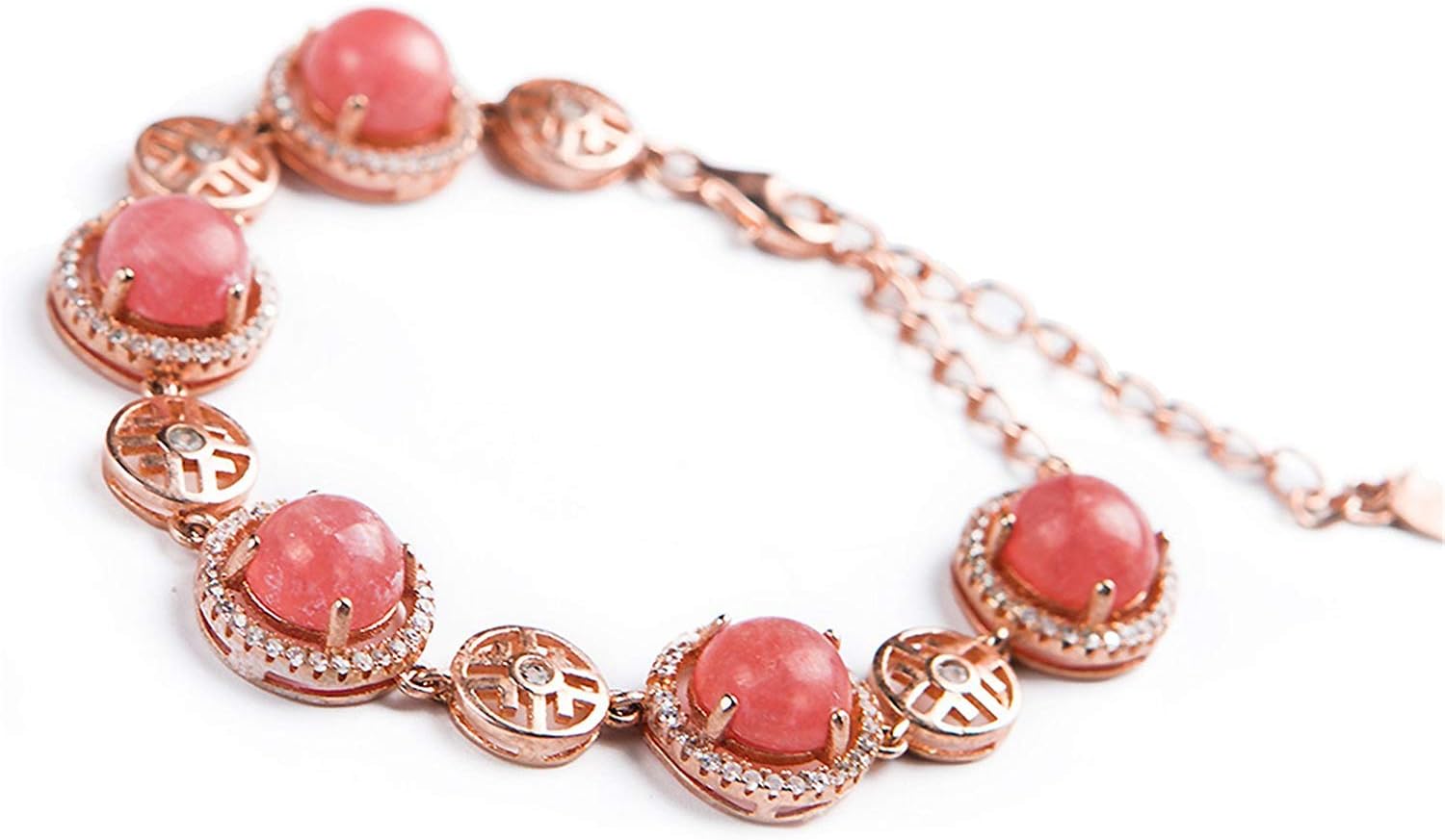 8mm Genuine Natural Red Rhodochrosite Gemstone Woman Fashion Strand Bracelet