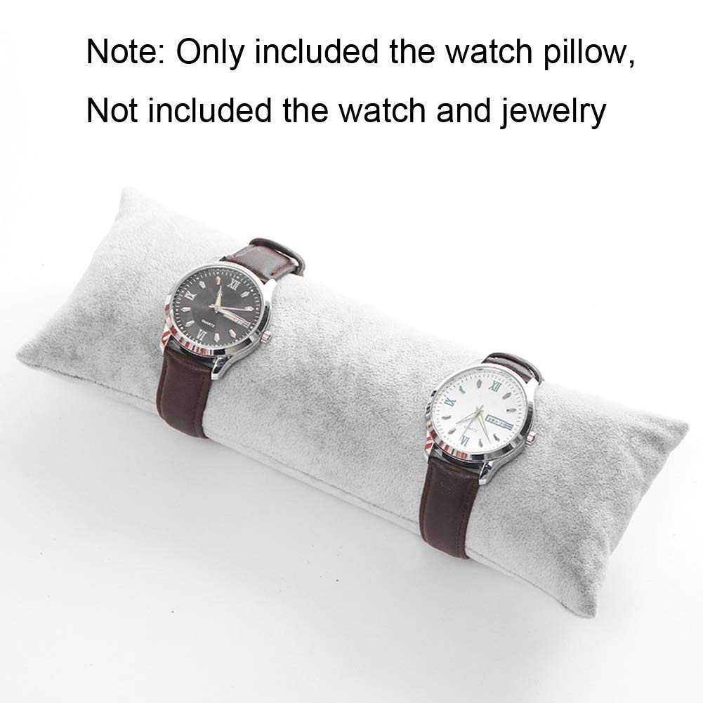 lasenersm 2 Pieces Long Watch Display Pillow Velvet Watch Pillow Bracelet Jewelry Displays Pillow Bracelet Pillows Jewelry Displays Flannel Holder Cushions, Gray