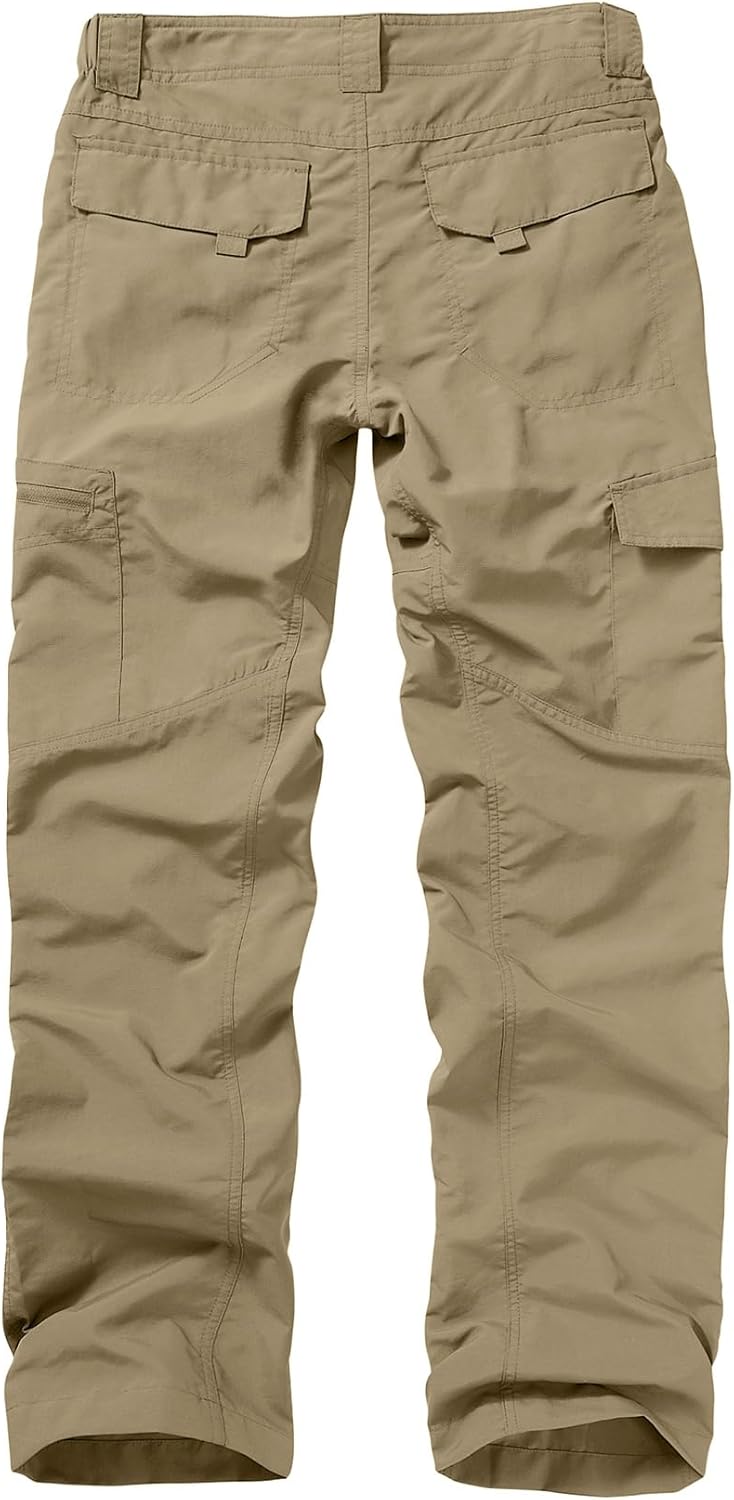 Mens Hiking Pants Quick Dry UPF 50 Travel Fishing Safari Cargo Pants Boy Scout Pants