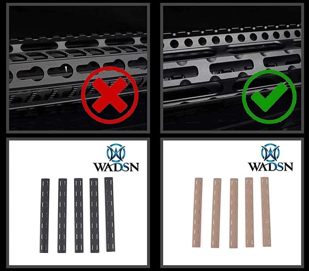 Tactical Rubber Mlok Keymod Rail Panel Kit 5PCS Heat Resistant Handguard Cover Abbronzatura