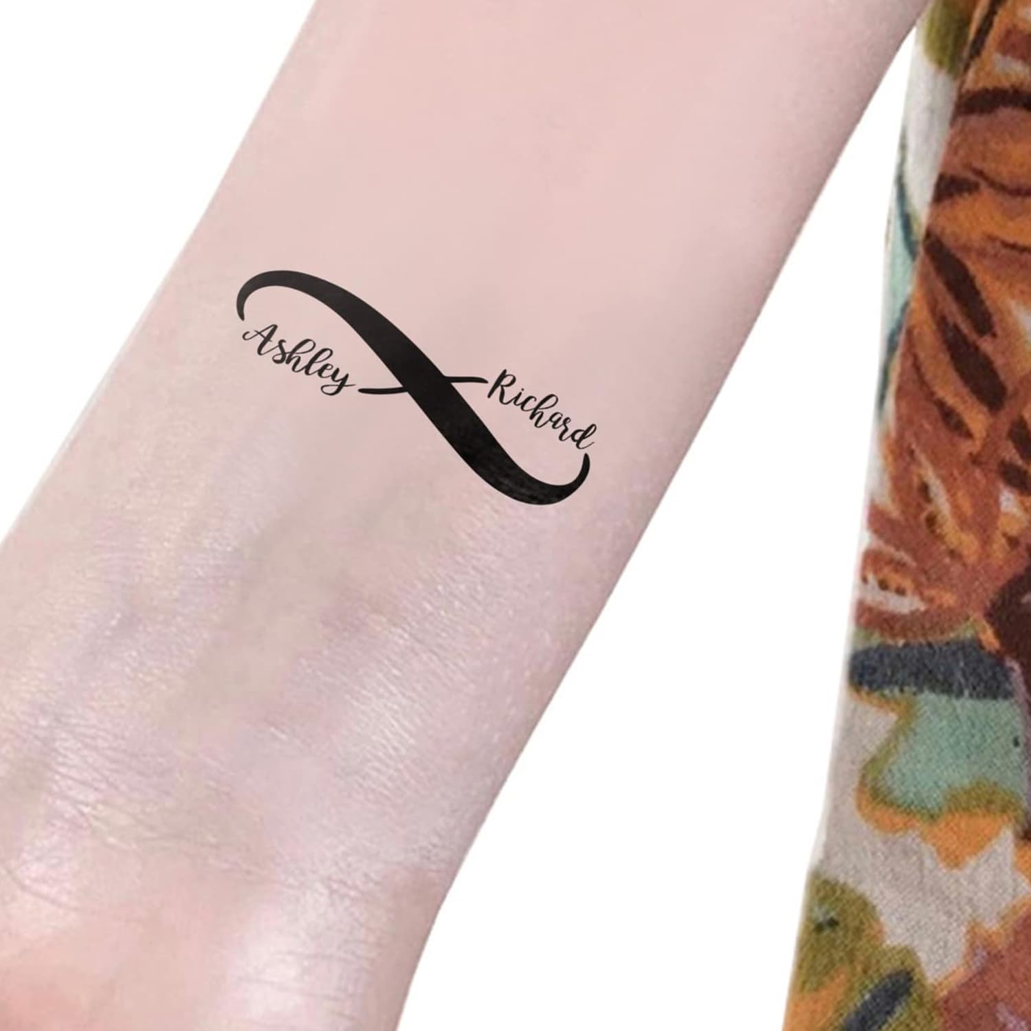 20pcs Custom Couple Romantic Gift Temporary Tattoos, Name Stickers Tattoos with Infinity Symbol, Boyfriend I Love You Gift for Husband Wife