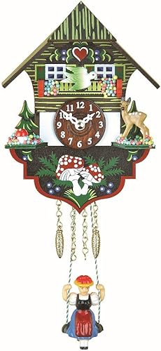 Trenkle Kuckulino - Reloj de bosque negro con movimiento de cuarzo y carillón de cuco TU 2004 SQ