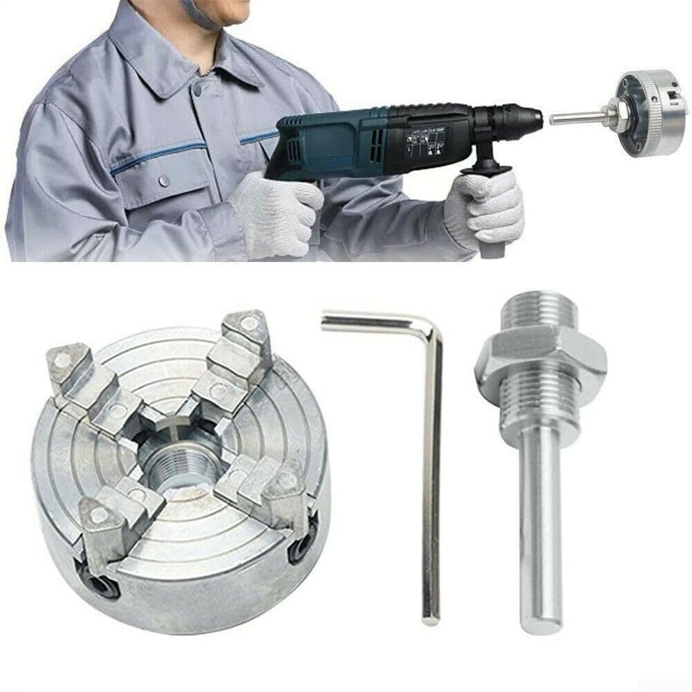 Mandrino autoserrante in lega di zinco per trapano elettrico (A) | Autoserrante, in lega di zinco, resistente alla corrosione, capacità 12 mm, finitura argento