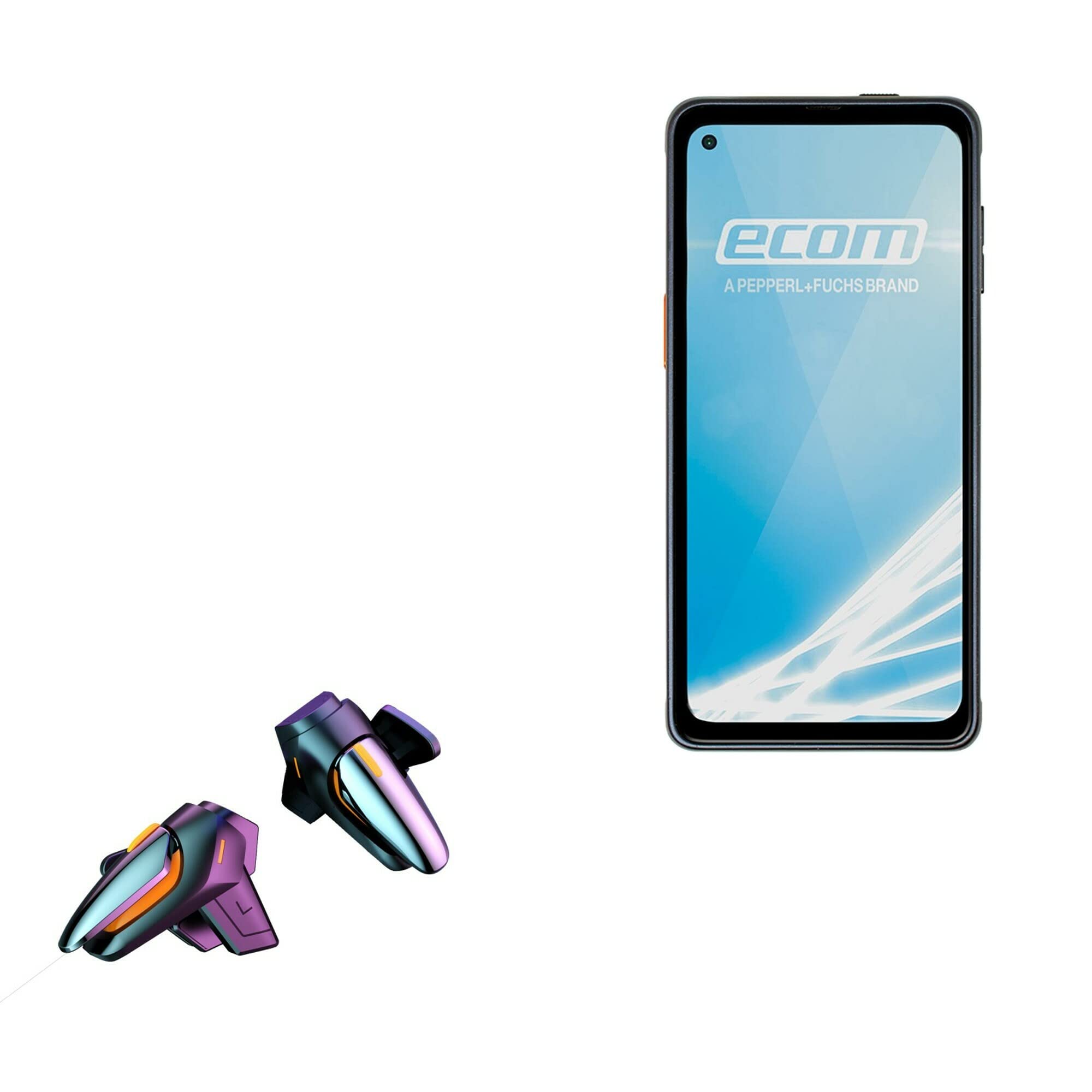 BoxWave Gaming Gear for ECOM Ex-Cover Pro D2 (Gaming Gear Touchscreen QuickTrigger, Trigger Buttons Quick Gaming Mobile FPS for ECOM Ex-Cover Pro D2 - Jet Black