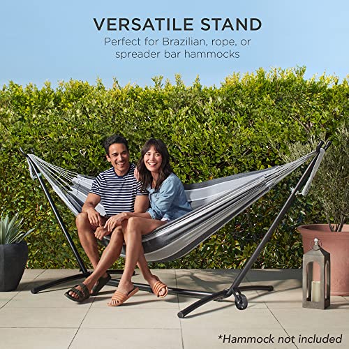 Best Choice Products SKY1898 Portable Heavy-Duty 9Ft Steel Hammock Stand W/Built-In Wheel thumb #4