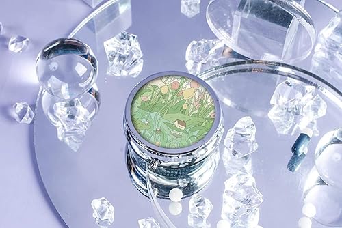 Miniatura 6 de Pastillero redondo de anime lindo Kawaii verde 3 compartimentos decorativo bolsillo bolsillo portátil mini viaje medicina tableta vitamina soporte