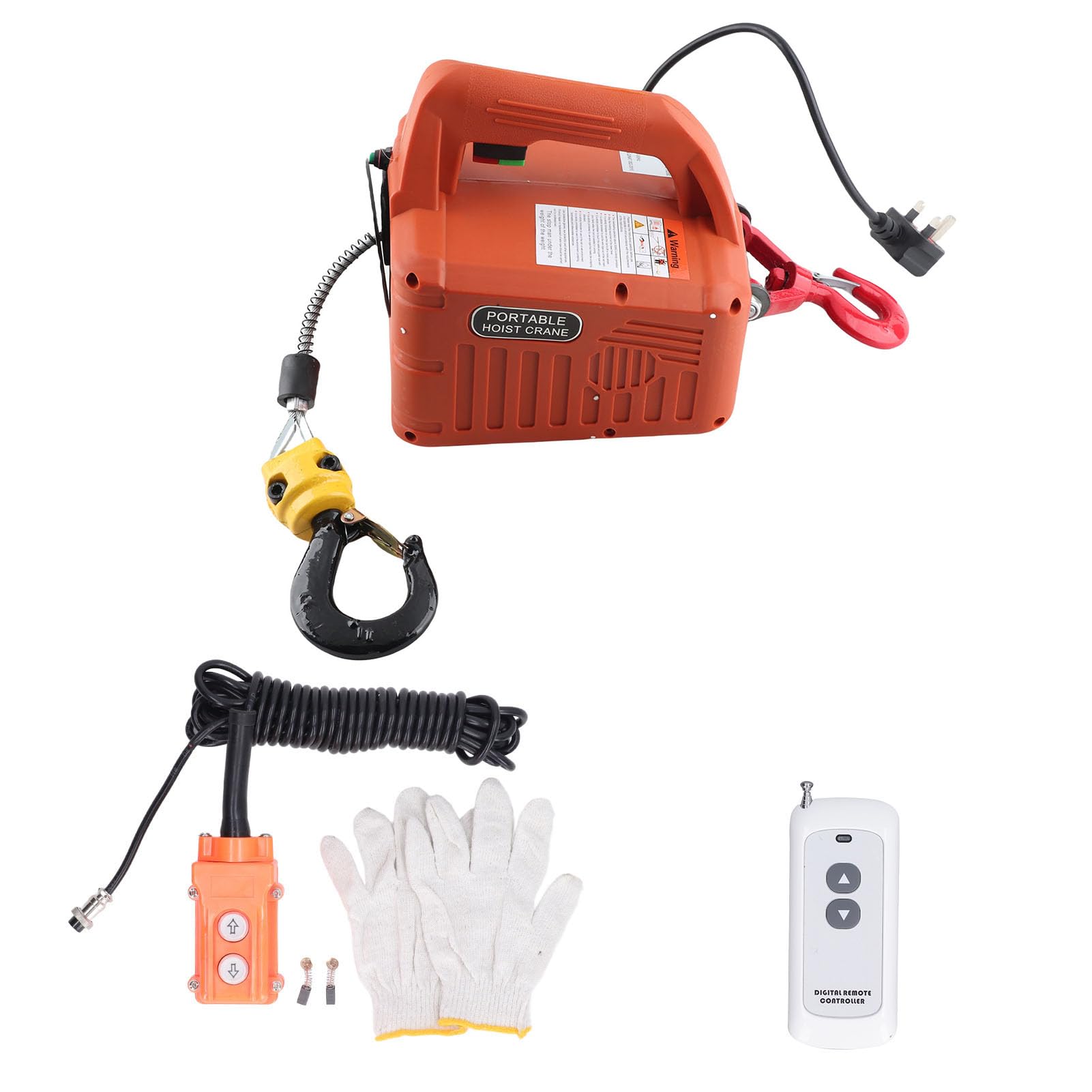 Elektryczna Wciągarka Linowa 1500W, Stal Ocynkowana, Wyciągarka do Ciężkich Prac, Wtyczka UE 220V