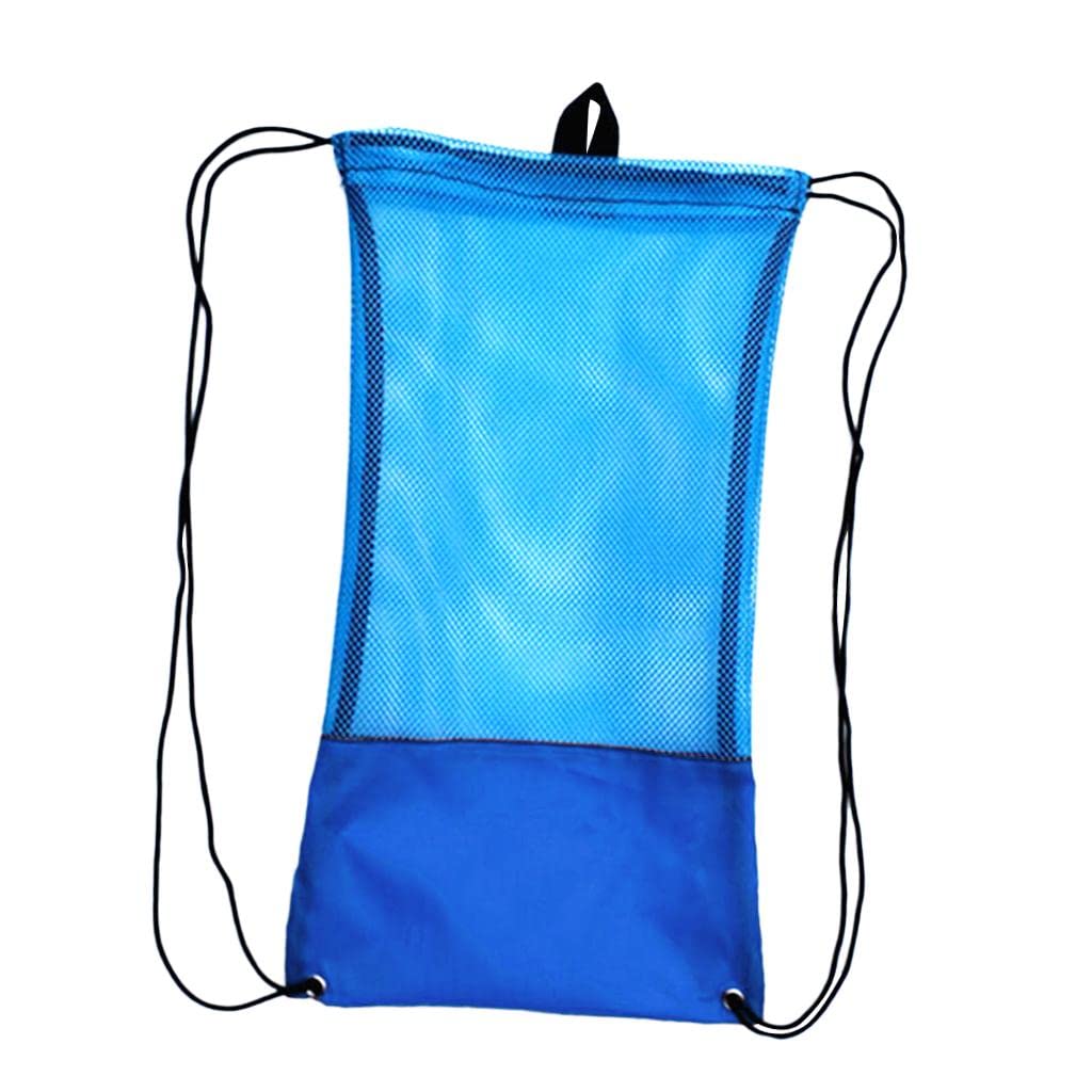 merishopp®mesh drawstring bag for scuba diving snorkel fins goggles mask s blue