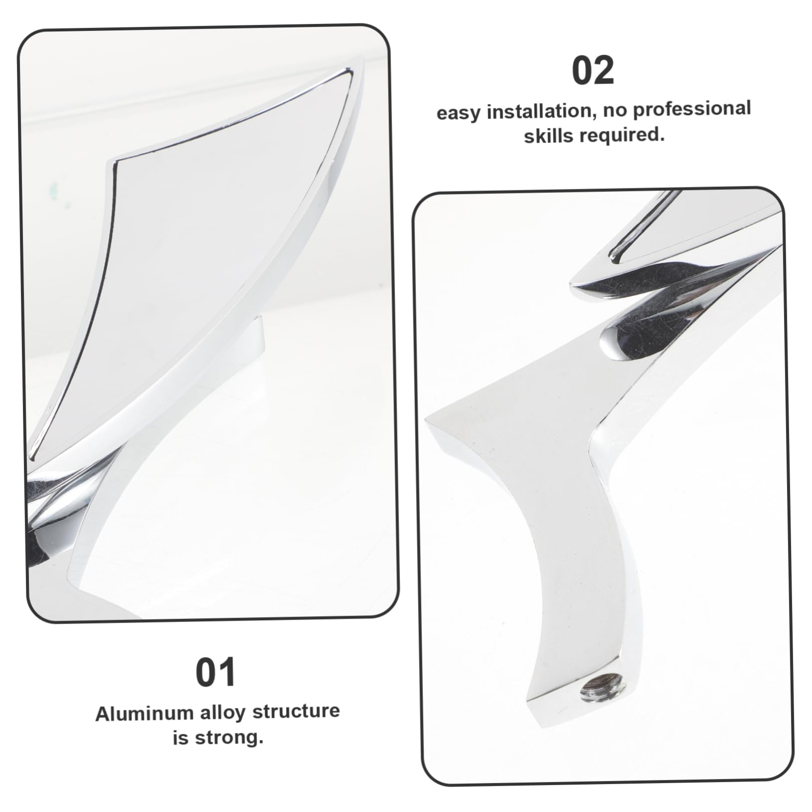 Specchietti Retrovisori Moto Manubrio 2 Pezzi Argento | Lega di Alluminio e Vetro, Installazione Semplice, Finitura Resistente alla Ruggine, Riduzione Dell’abbagliamento