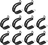 Vista 9 de uxcell Abrazadera de cable de 1-1/32 pulgadas (1.024 in) abrazadera de cable de acero inoxidable 304 Abrazadera aislada acolchada en forma de R