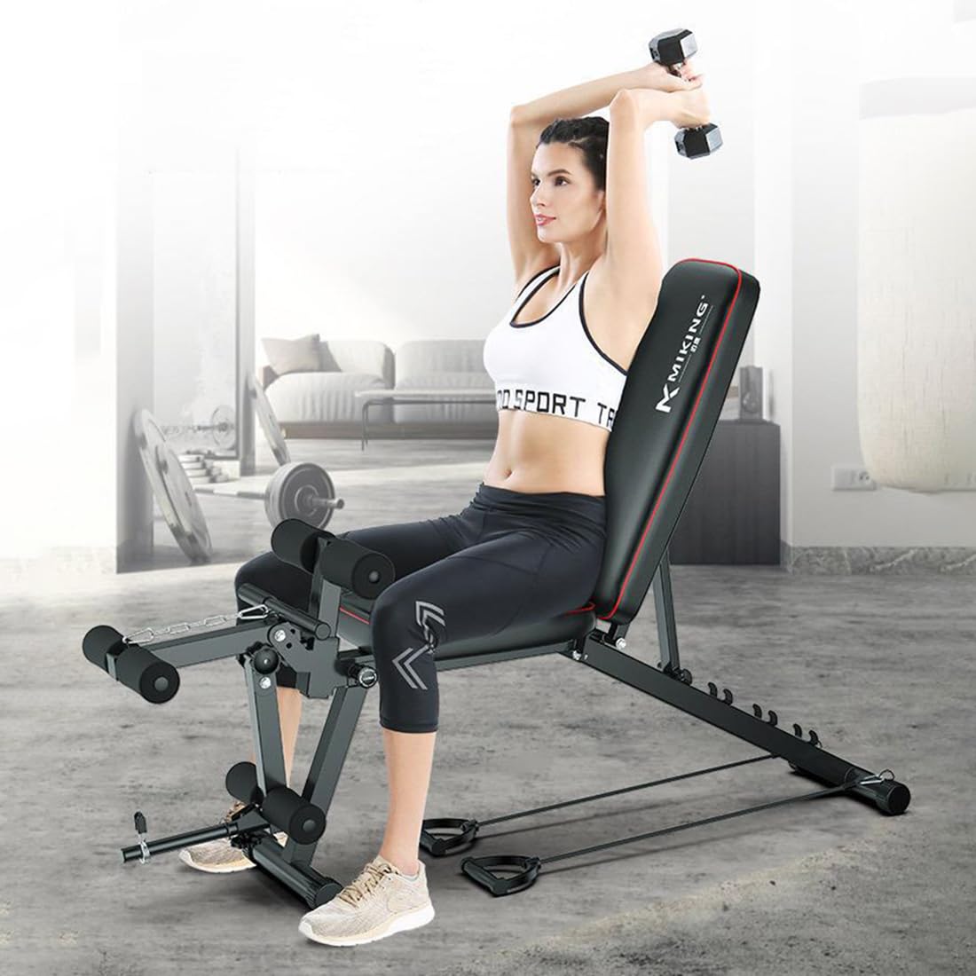 Banco Musculación Plegable，Banco Musculación Multifuncional-con Función De Extensión Y Flexión De Piernas，para Musculacion En Casa/Press Banca，Capacidad De 200 Kg