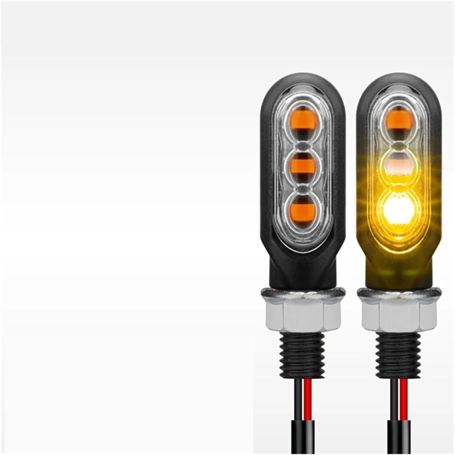 Generic Mini uniwersalne wskaźniki Dla Honda Motocykl Mini Led Lampy 12 V 10 mm Bursztynowe światło Sekwencyjna Lampa Sygnalizacyjna Płynąca Woda 3LED Lampa Moto