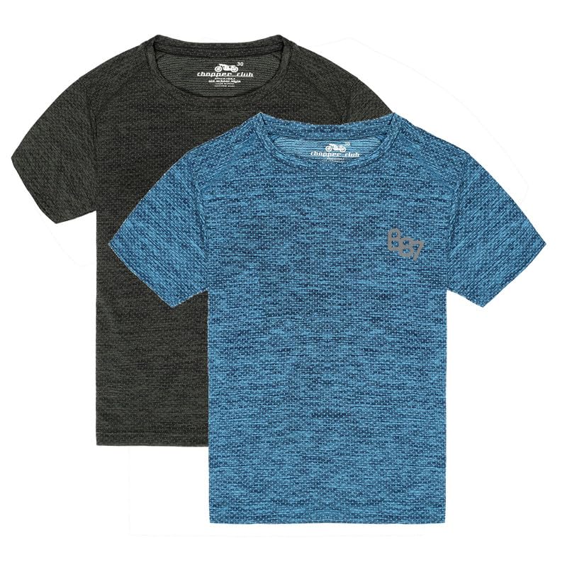 Image of chopper club Boys (5-14 Yrs) Sports T Shirts in Quick Dry Fabric Regular Fit Moisture Wicking Polyester Pack of Tees