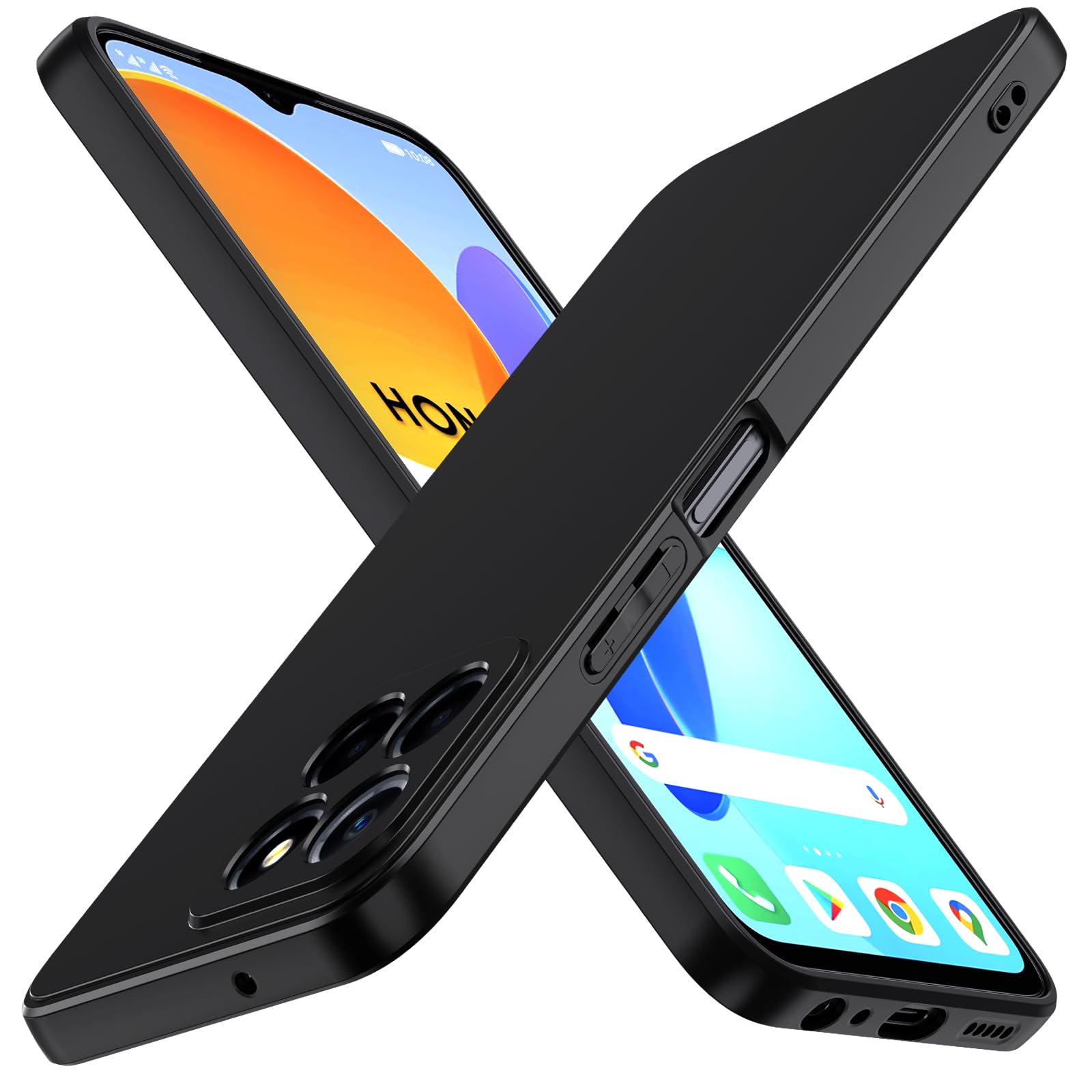 IVoler Cover Per Honor 70 Lite / X8 5G / X6a / X6 - Custodia Morbida TPU Antiurto Grado Militare, Nero, Anti-Impronta - 4
